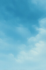 Fototapeta premium Light Cloud Layer Under Clear Blue Sky