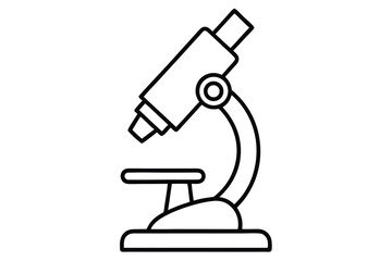 microscope line art vector, microscope outline drawing 