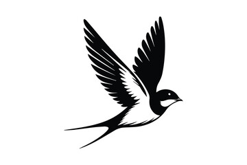 Obraz premium Barn Swallow vector silhouette isolated in white background
