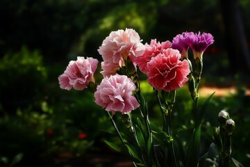 Fototapeta premium Beautiful Pink Flowers Blooming in a Lush Garden During the Daytime.