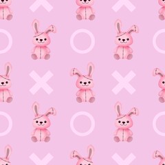 Minimalist Cute Bunny Seamless Pattern