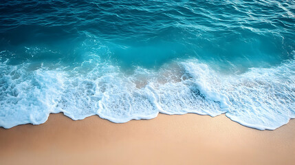 Gentle ocean waves gently lapping onto the shore.
