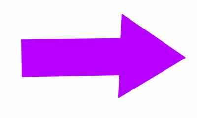 Bright purple right-pointing arrow on a clean white background, symbolizing direction, progress, or navigation. interfaces, infographics, and modern design projects needing clear directional icons.