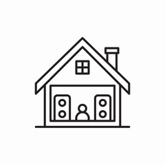 house person stereo speakers icon sign vector