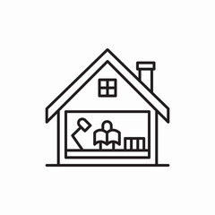 house person book lamp icon sign vector