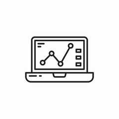laptop chart analysis icon sign vector