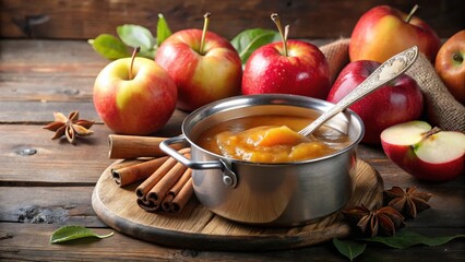 apple sauce in a saucepan