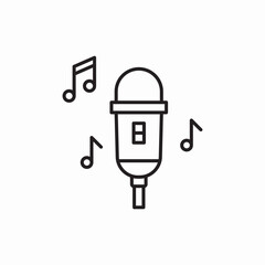 microphone notes singing icon sign vector