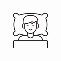 sleeping person pillow icon vector sign