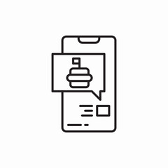 smartphone food delivery icon sign vector