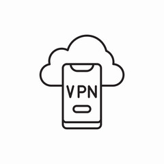 smartphone vpn cloud icon sign vector