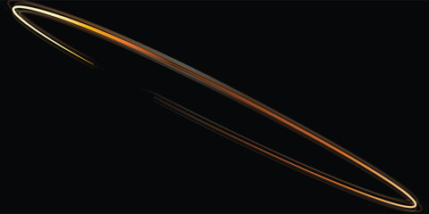 Abstract Ring of Warm Hues Against a Dark Background. A dynamic, abstract image features a ring or arc of warm, amber and brown hues against a pure black backdrop. © VxGFX