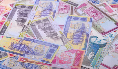 Iranian paper money, banknotes, rial currency for business and financial settlements. Iranian money