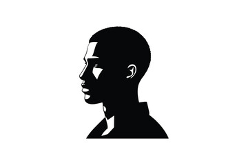 African man vector silhouette isolated in white background