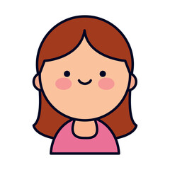 Adorable Kawaii Style Woman Avatar Icon