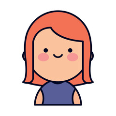 Adorable Kawaii Style Woman Avatar Icon