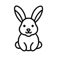 Easter bunny icon on transparent background for web and graphic design