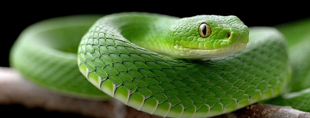 Coiled green snake resting elegantly on a cactus in a sunlit desert landscape surrounded by rocky terrain