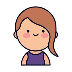 Adorable Kawaii Style Woman Avatar Icon