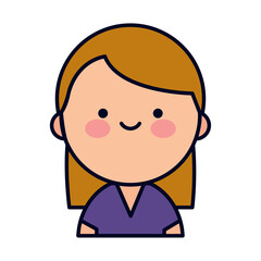 Adorable Kawaii Style Woman Avatar Icon
