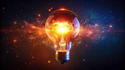 Glowing Lightbulb Aerial Photography - Bright Idea Spark Innovation Concept