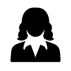 Female judge silhouette on transparent background for web and graphic design