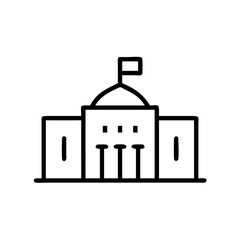 Government building on transparent background for web and graphic design