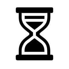 Silhouette hourglass countdown icon on transparent background for web and graphic design