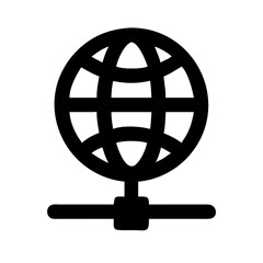 Obraz premium Silhouette network globe symbol on transparent background for web and graphic design