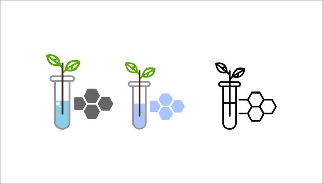 Biology technology icon. Outline style. Vector. Isolate on white background.