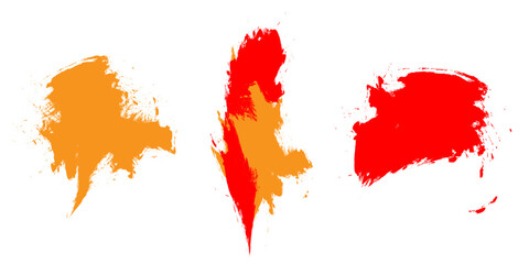 Abstract red and orange paint brush strokes Vector grunge brush strokes texture banner, design