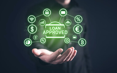 Loan Approved concept. Financial loan agreement