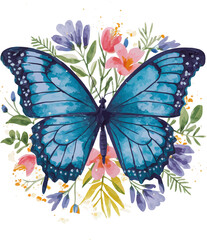 Colorful butterfly with intricate wings on a clean white background, showcasing its beauty and insect detailsColorful butterfly with intricate wings on a clean white background, showcasing its beauty 