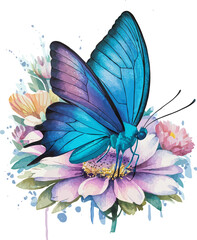 A vibrant butterfly gently rests upon a blooming flower, a harmonious dance of nature's beauty