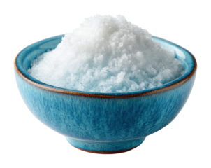 Culinary salt presentation vibrant blue bowl food kitchen environment view flavor concept isolated on transparent background