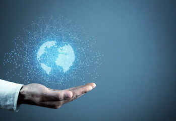 Global network concept. Network communication