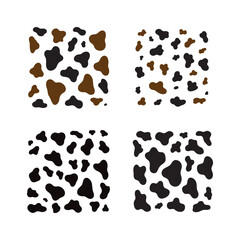 Set of cow print pattern silhouette vector flat illustration design.