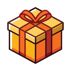 Yellow Gift Box Vector Icon