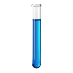 Glass test tube with blue liquid laboratory sample isolated PNG with Transparent Background