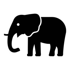 Black and White Elephant Vector Silhouette