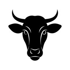 cow head logo silhouette vector art