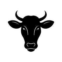 cow head logo silhouette vector art