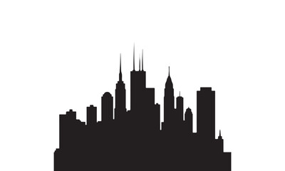 Obraz premium Modern City Skyline Silhouette