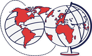 world map with globe
