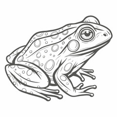 Crucifix Toad Line Art Illustration