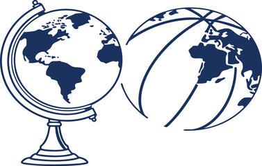 world map with globe