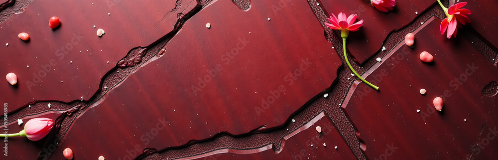 Aufkleber beautiful elegant image features dark red stone texture subtle tones marble chips overlayed