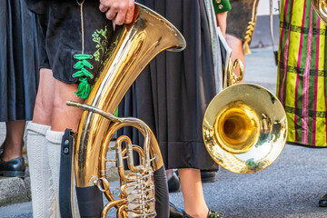 typical music instrument of a bavarian brass band