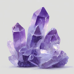 Close-up of a beautiful Amethyst Crystal Cluster, perfect for presentations.