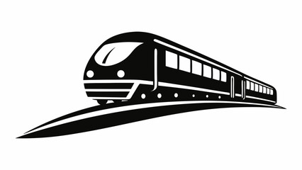 High-Speed Train Icon – Modern Rail Transport Silhouette Vector Illustration